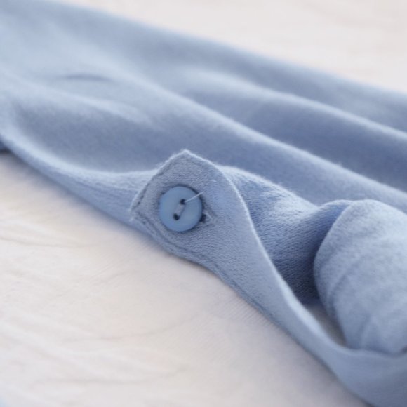 Womens Tie Front Blouse | Size 8| Summer Shirt | Blue Casual Button Blouse - Picture 3 of 3